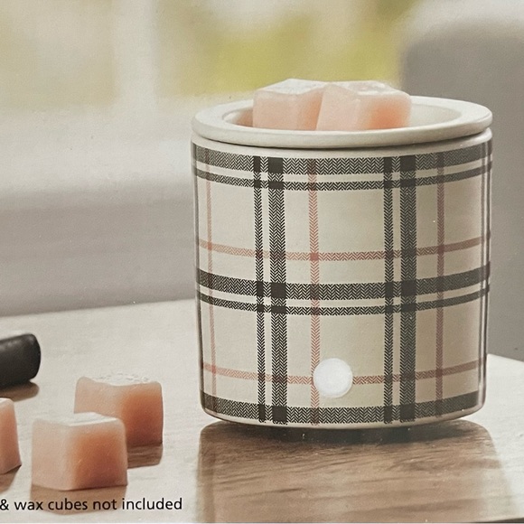 Electric Wax Warmer White/Black Plaid - Picture 1 of 2